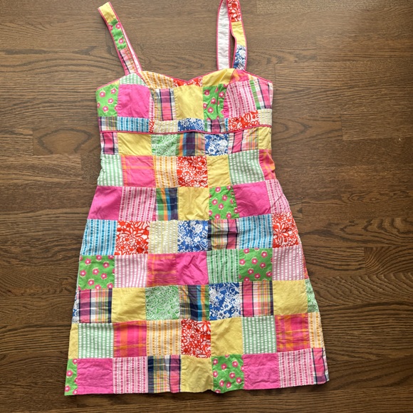 Lily Pulitzer beautiful white label patchwork dress size 4 women’s - Picture 1 of 4